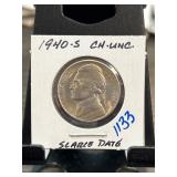 1940-S Jefferson Nickel in Uncirculated Condition