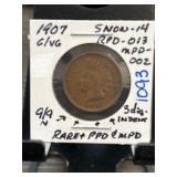 1907 Indian Head Cent with Rare RPD Details
