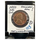 1950-D/D Lincoln Wheat Cent RPM DDO Variety