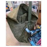Green Canvas Duffel Bag with Folding Chair