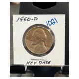 1950-D Jefferson Nickel Key Date Coin