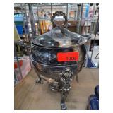 Silver-Plated Lidded Chafing Dish with Stand