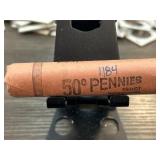 Roll of Wheat Pennies in Brandt Paper Wrapper