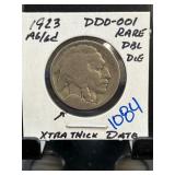 1923 Buffalo Nickel DDO-001 Double Die