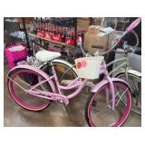 Pink Womenï¿½s Cruiser Bicycle with Basket