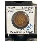 1907 Indian Head Cent Snow-30 MPD-009