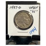 1937-D Buffalo Nickel VF/EF Condition