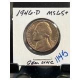 1946-D Jefferson Nickel MS65+