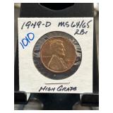 1949-D Lincoln Wheat Penny MS64/65
