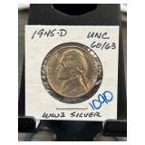 1945-D Jefferson Nickel in Uncirculated Condition