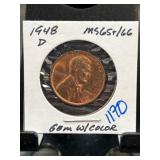1948-D Lincoln Wheat Penny MS65/66