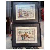 Framed Bangladeshi Folk Art from Tivoli Art Galler