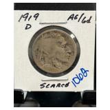 1919-D Buffalo Nickel in Holder