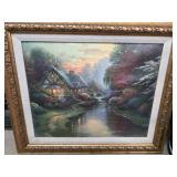 Thomas Kinkade Artwork With Damaged Frame