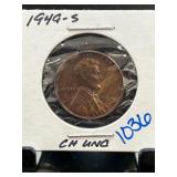 1949-S Lincoln Wheat Penny, CH UNC Condition