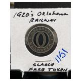 1920s Oklahoma Railway Fare Token