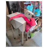 Wooden Deer Decor With Draped Fabric
