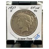 1927-S Peace Silver Dollar EF40
