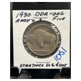 1930 Buffalo Nickel DDR-006 Fine Condition