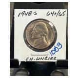 1948-S Jefferson Nickel CH. UNCIRC