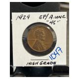 1929 Lincoln Wheat Penny EF/AUNC
