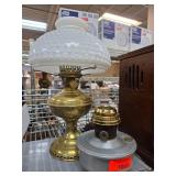 Aladdin Vintage Brass Glass Oil Lamps