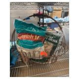 Metal Basket With Spanish and Irish Moss