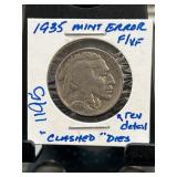 1935 Buffalo Nickel Mint Error