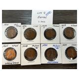8 Lincoln Wheat Cents in Assorted Grades