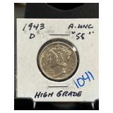 1943-D Mercury Dime in High Grade Condition