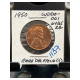 1950 Lincoln Wheat Cent Double Die