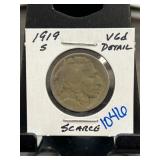 1919-S Buffalo Nickel, VG Details