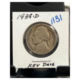 1939-D Jefferson Nickel Key Date