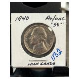 1940 Jefferson Nickel AU/UNC High Grade