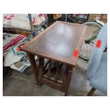Wooden Rolling Table With Lower Shelf