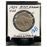 1924 Buffalo Nickel With Mint Error