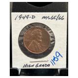 1949-D Lincoln Wheat Cent MS65/66