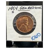 1954 Lincoln Wheat Cent Gem Red Uncirculated