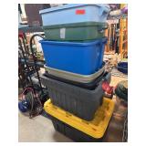 Stack of Plastic Storage Bins