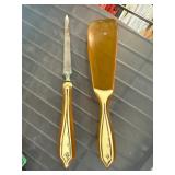 Nail File and Shoe Horn Set with Amber Handles