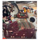 Decorative Wooden Horse and Elephant Set