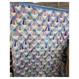Handmade Patchwork Quilt with Fan Pattern