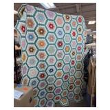 Handmade Multi-Color Hexagonal Quilt