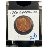 1950-D Lincoln Wheat Penny in Holder