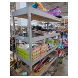 Metal Shelf With Assorted Items