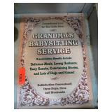 Grandmaï¿½s Babysitting Service Nostalgic Sign