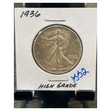 1936 Walking Liberty Half Dollar Coin