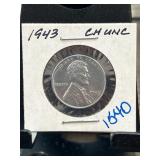 1943 Steel Lincoln Wheat Cent in CH UNC Condition