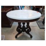 Victorian Marble-Top Accent Table