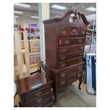 Mahogany Highboy and Nightstand Set